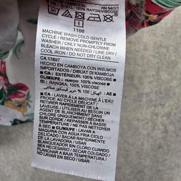 Old Navy Floral Print Womens Ruffle Off Shoulder Blouse Medium White Viscose - Picture 4 of 6